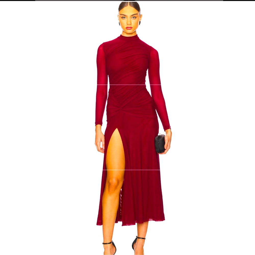 Liyana Ruched Mesh Dress. Gorgeous color of season: Berry. By Bardot/Size Small.